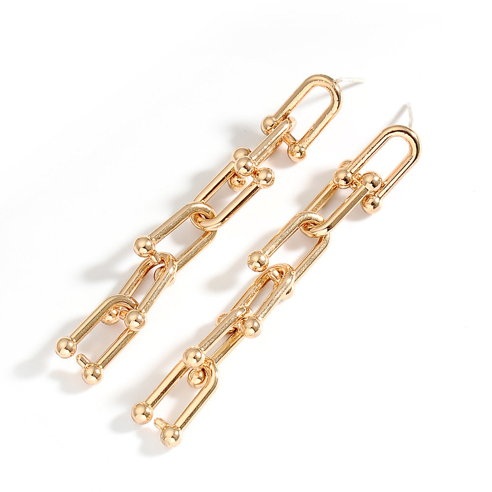 Wholesale Simple U-shaped Horseshoe Buckle Bracelet Necklace and Earrings Set